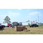 Katrina relief trucks supply POD 58, Necaise, MS. <br> These MREs (meals ready to eat) were distributed by <br> Florida Division of Forestry and Ohio 838th National Guard <br> to victims of Hurr. Katrina.